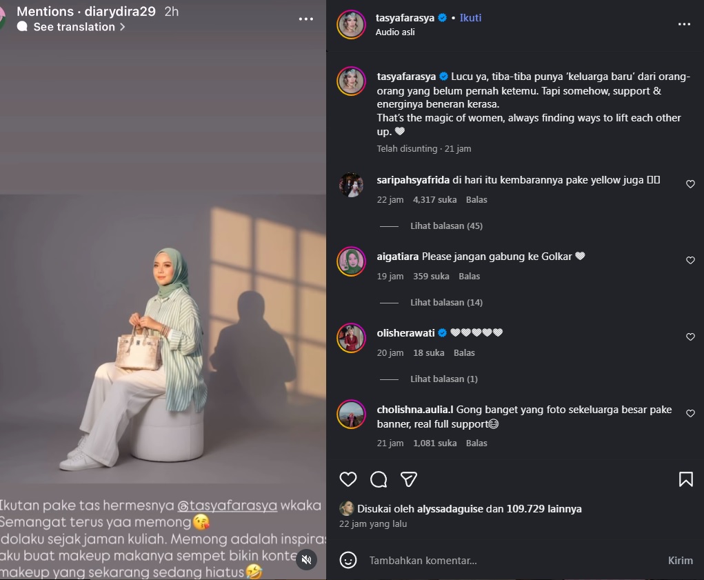 Dukungan penggemar untuk Tasya Farasya